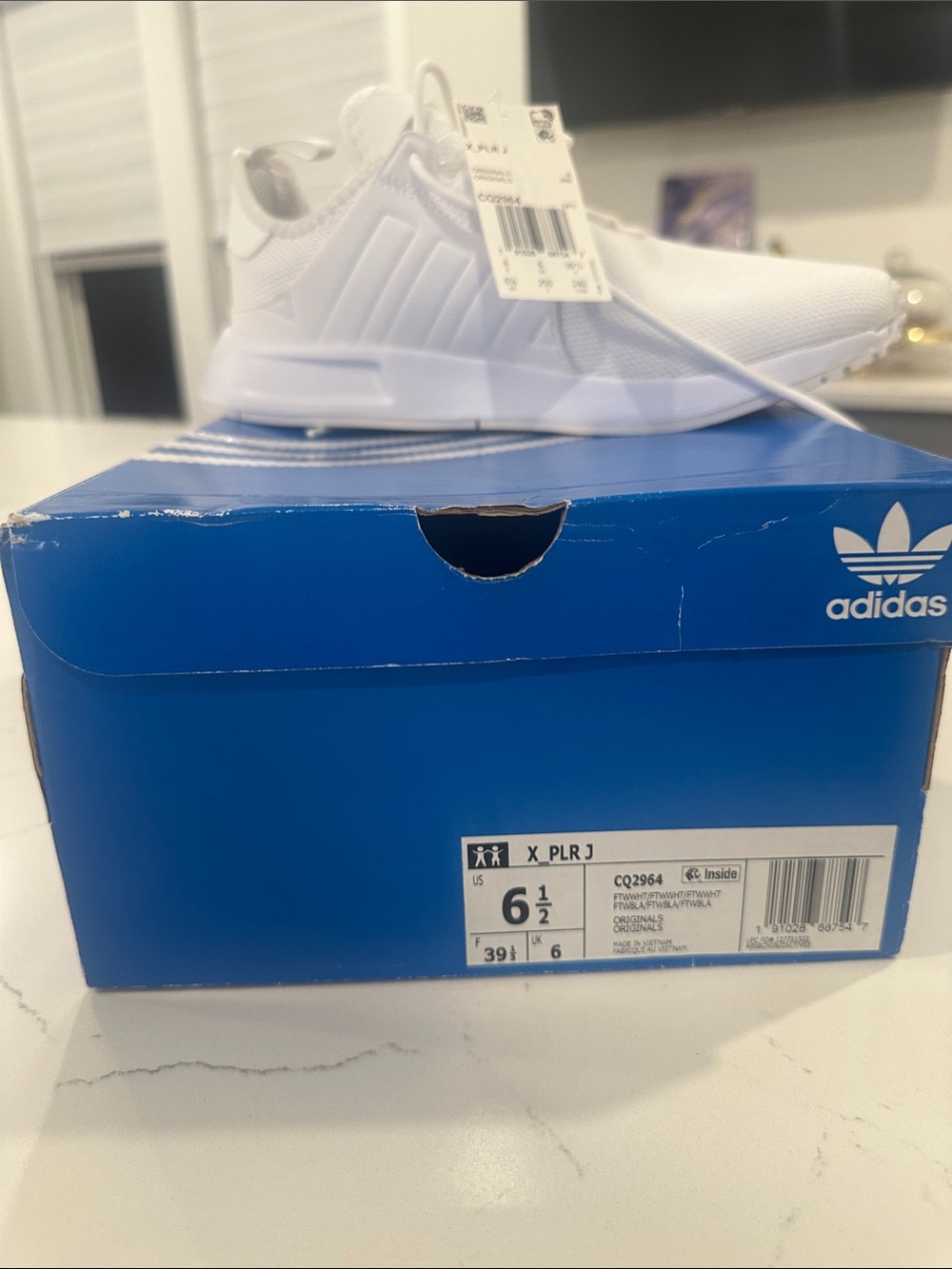 adidas X_PLR J White Athletic Sneakers